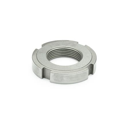 Otto Ganter Stainless Steel Slotted Locknut, DIN 1804